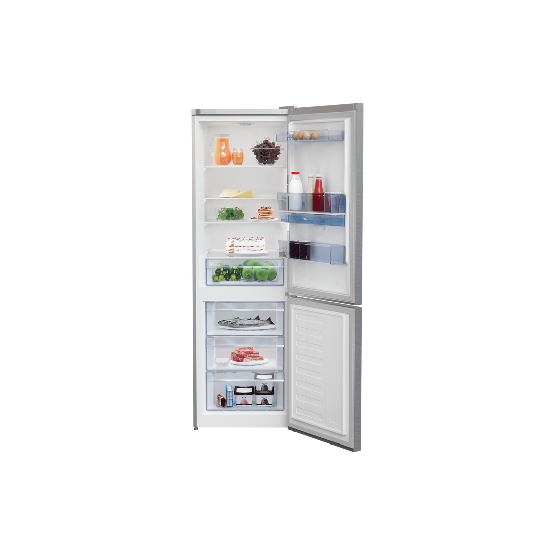 Réfrigérateur Avec Congélateur 343 L Reconditionné BEKO CRCSA366K40DXBN : vue de l'intérieur