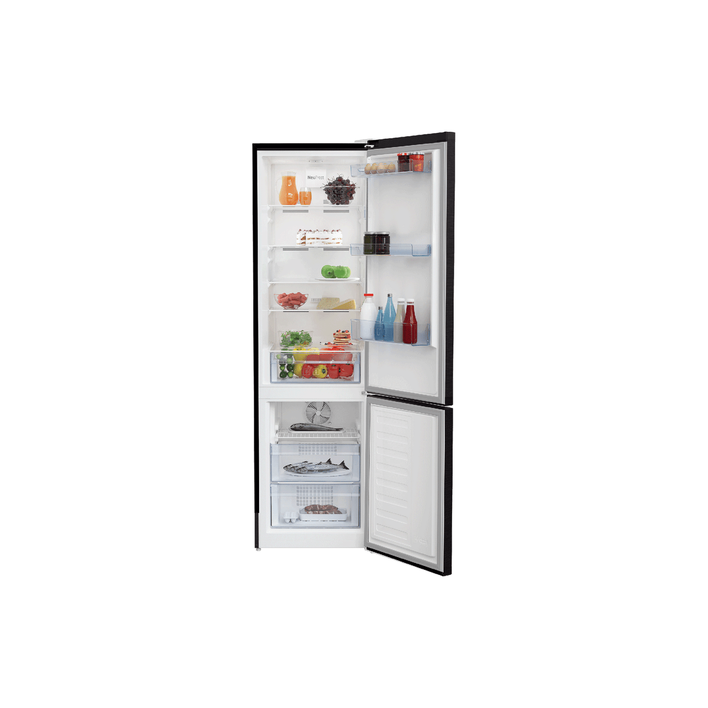 Réfrigérateur Avec Congélateur 362 L Reconditionné BEKO RCNA460B : vue de l'intérieur
