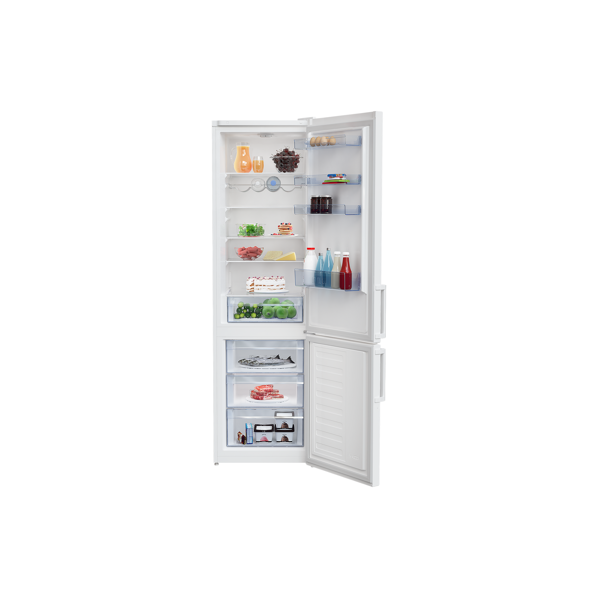 Réfrigérateur Avec Congélateur 386 L Reconditionné BEKO RCSA406K31W : vue de l'intérieur