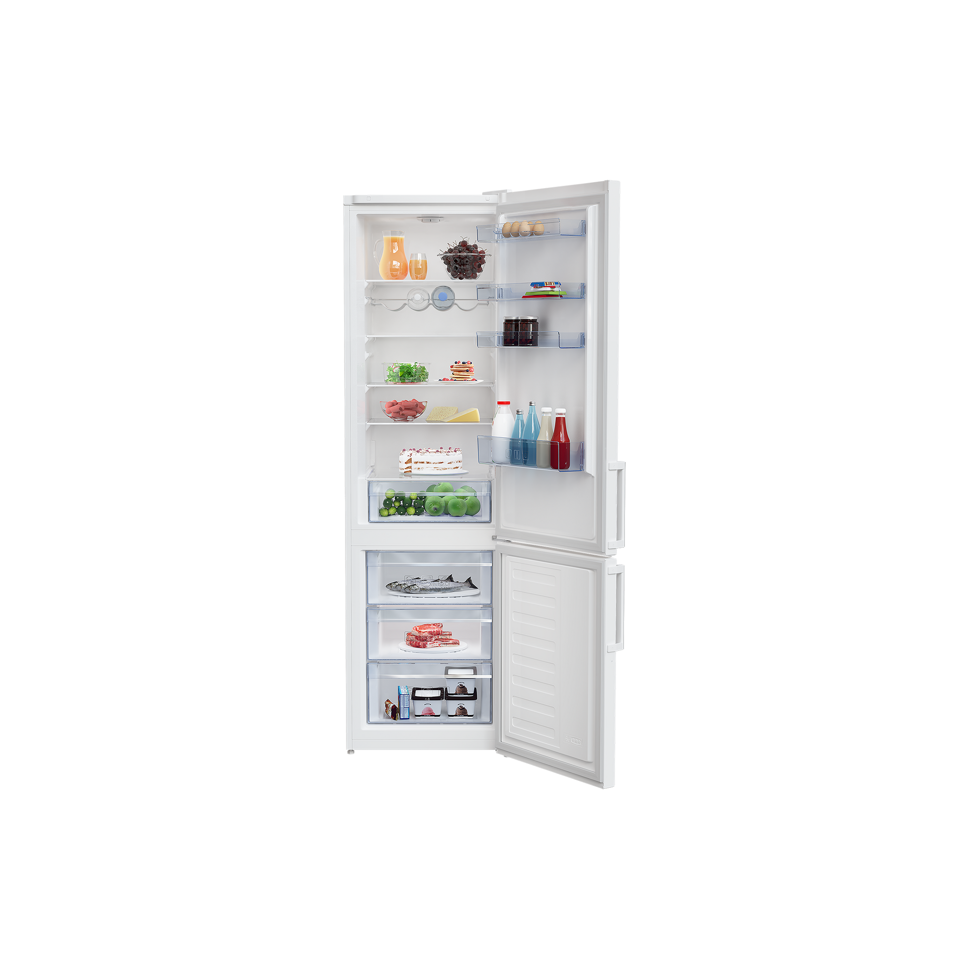 Réfrigérateur Avec Congélateur 386 L Reconditionné BEKO RCSA406K31XB : vue de l'intérieur
