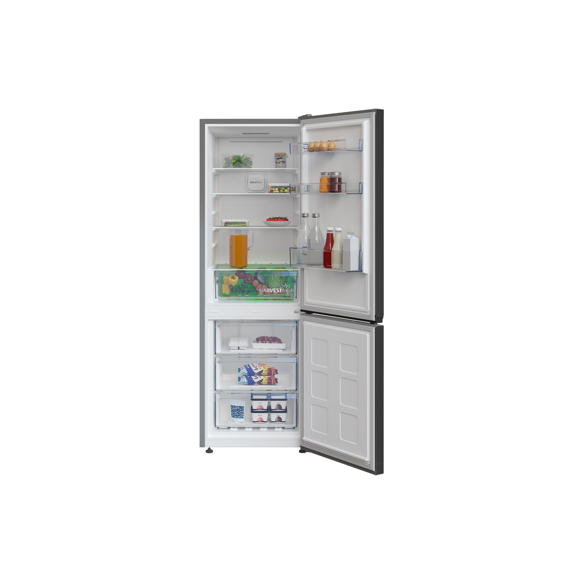 Réfrigérateur Avec Congélateur 301 L Reconditionné BEKO B3RCNA344HXBR : vue de l'intérieur