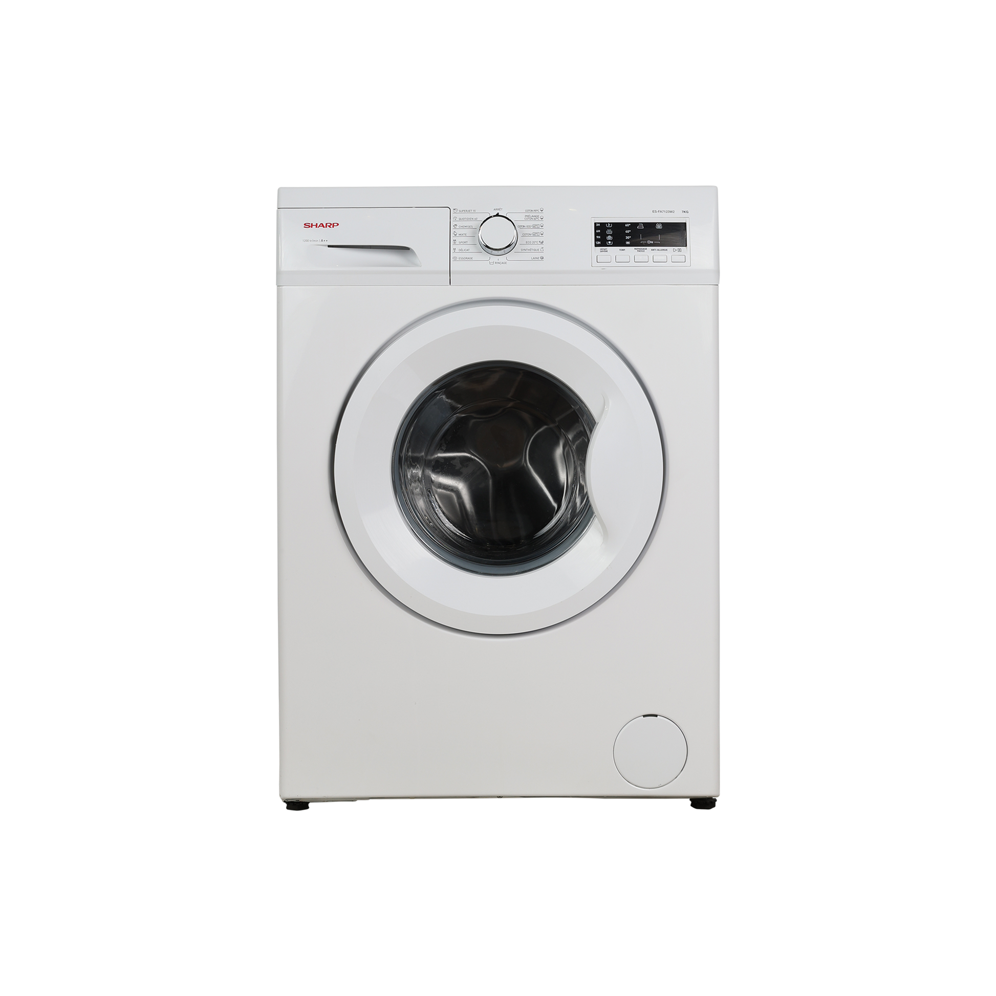 Lave-Linge Hublot 7 kg Reconditionné SHARP ES-FA7123W2 : vue de face