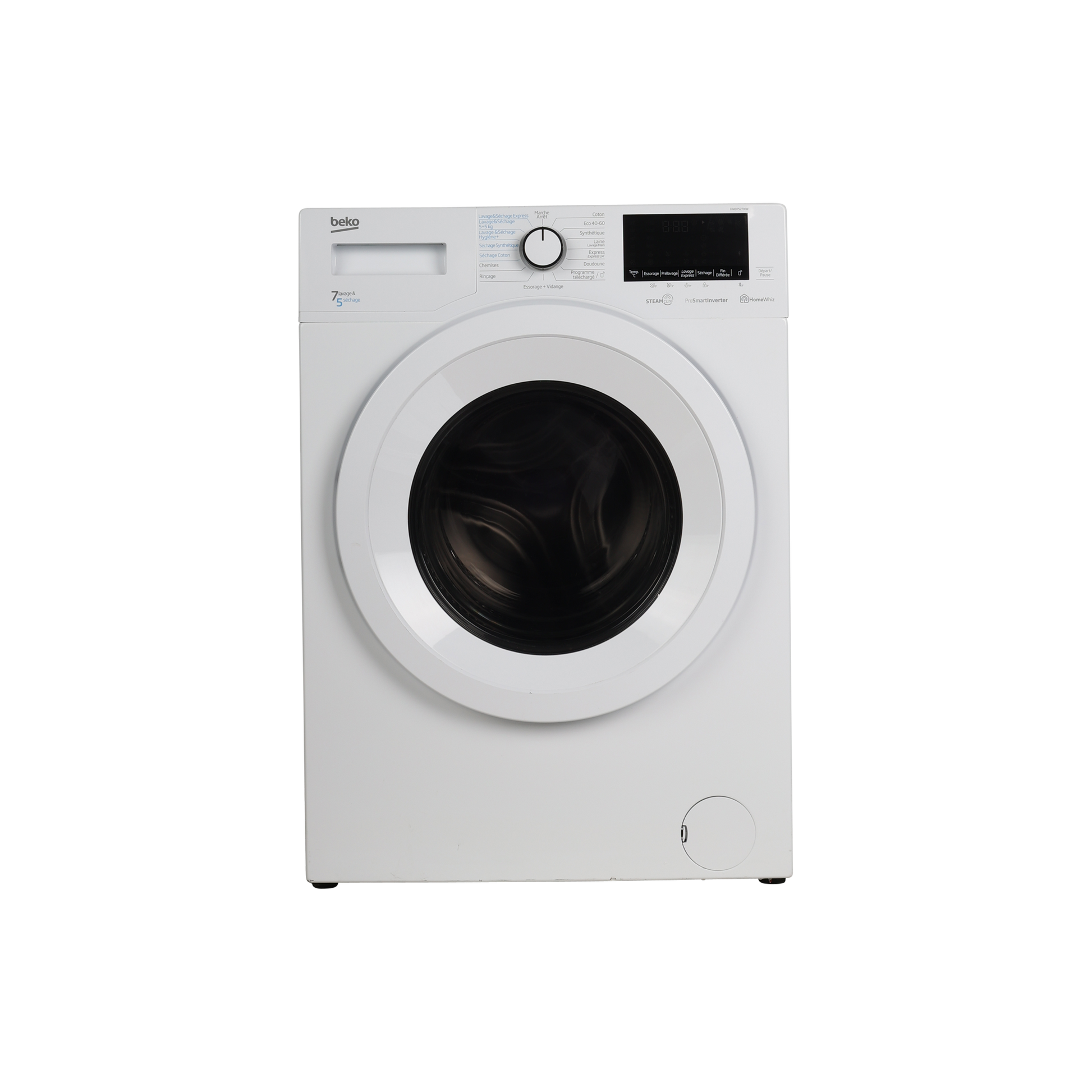 Lave-Linge Sechant 7 kg Reconditionné BEKO HWD7527WW : vue de face