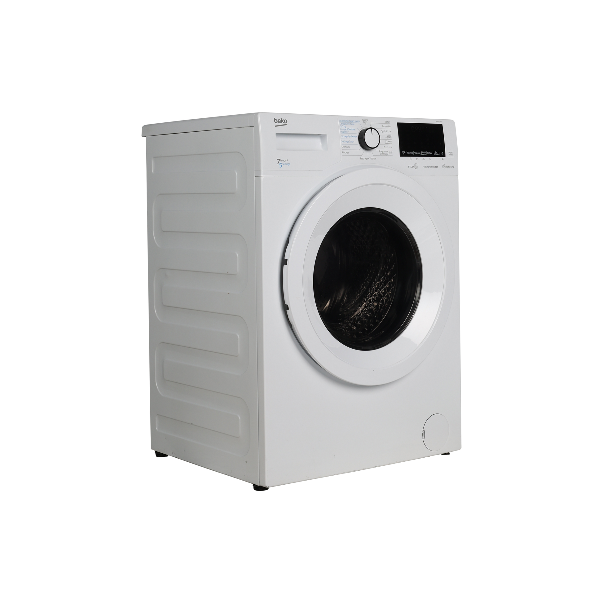 Lave-Linge Sechant 7 kg Reconditionné BEKO HWD7527WW : vue du côté droit