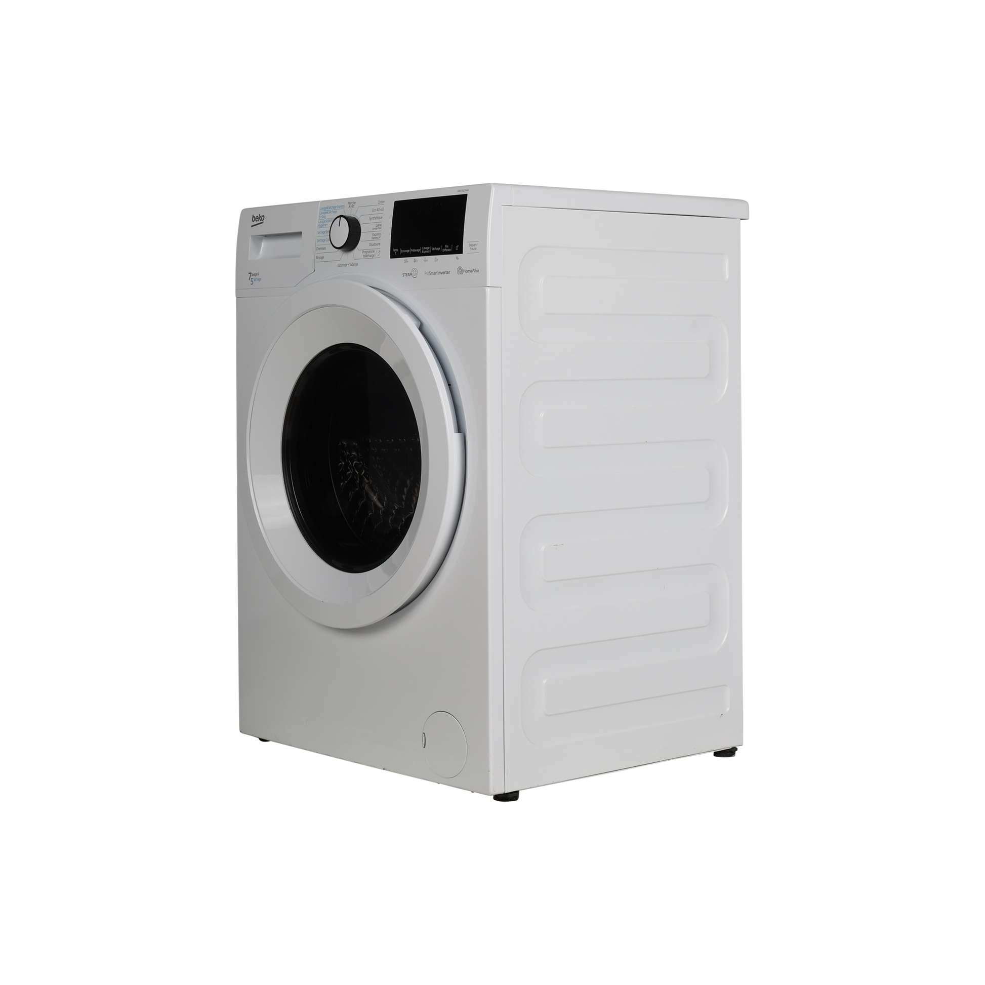 Lave-Linge Sechant 7 kg Reconditionné BEKO HWD7527WW : vue du côté gauche