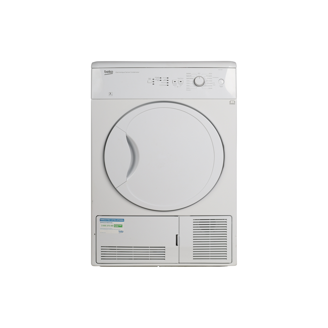 Seche-Linge Condensation 7 kg Reconditionné BEKO DC7132 : vue de face