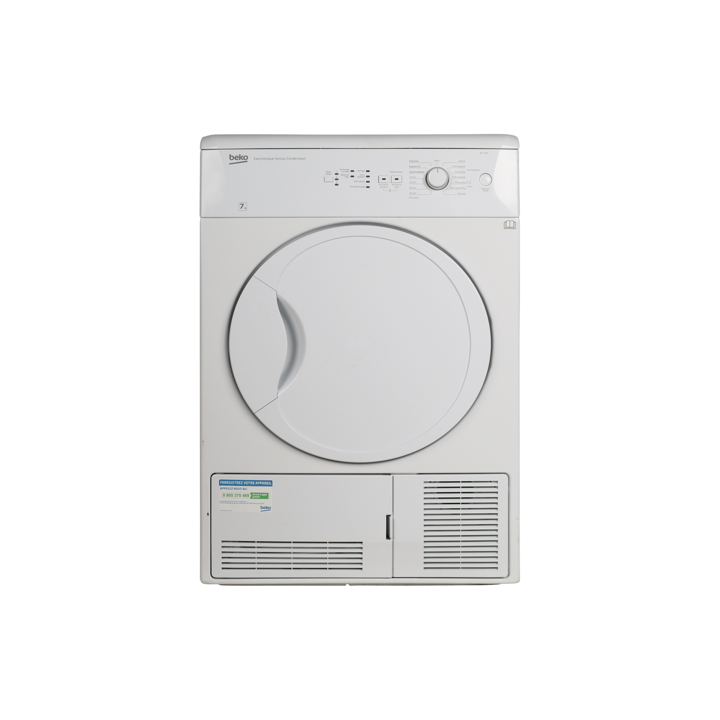 Seche-Linge Condensation 7 kg Reconditionné BEKO DC7132 : vue de face