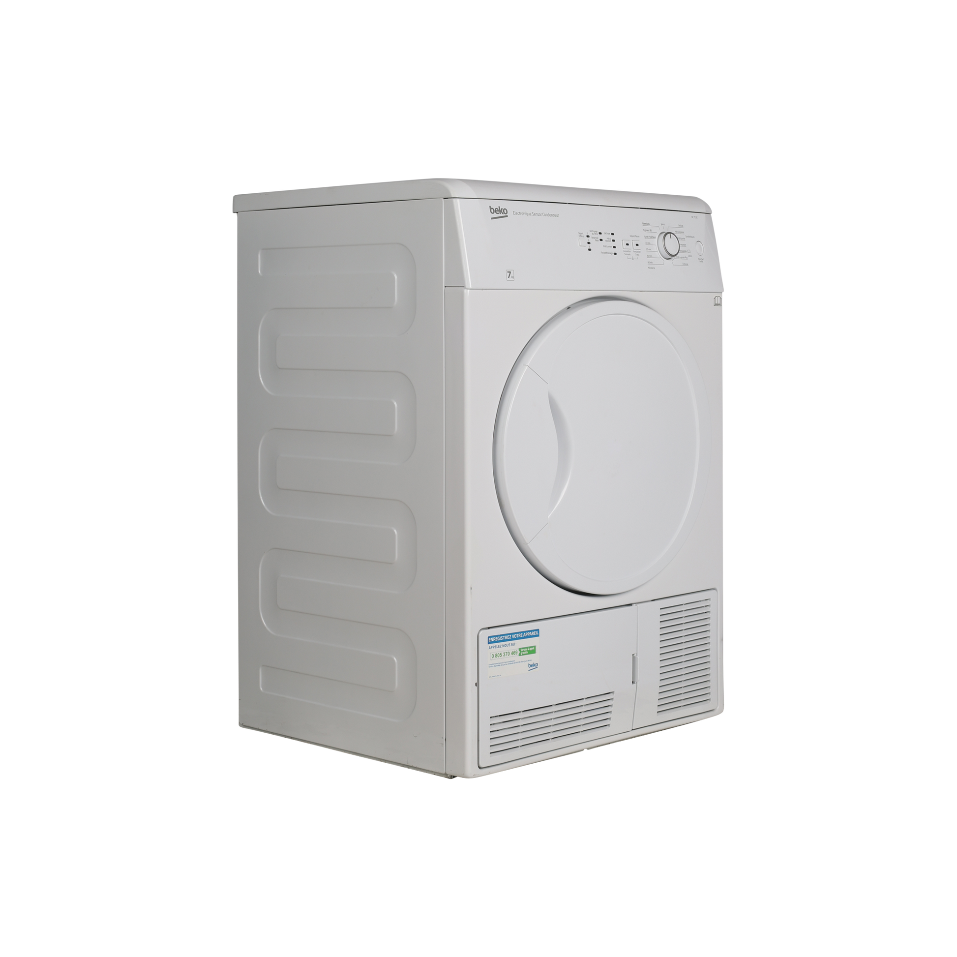 Seche-Linge Condensation 7 kg Reconditionné BEKO DC7132 : vue du côté droit