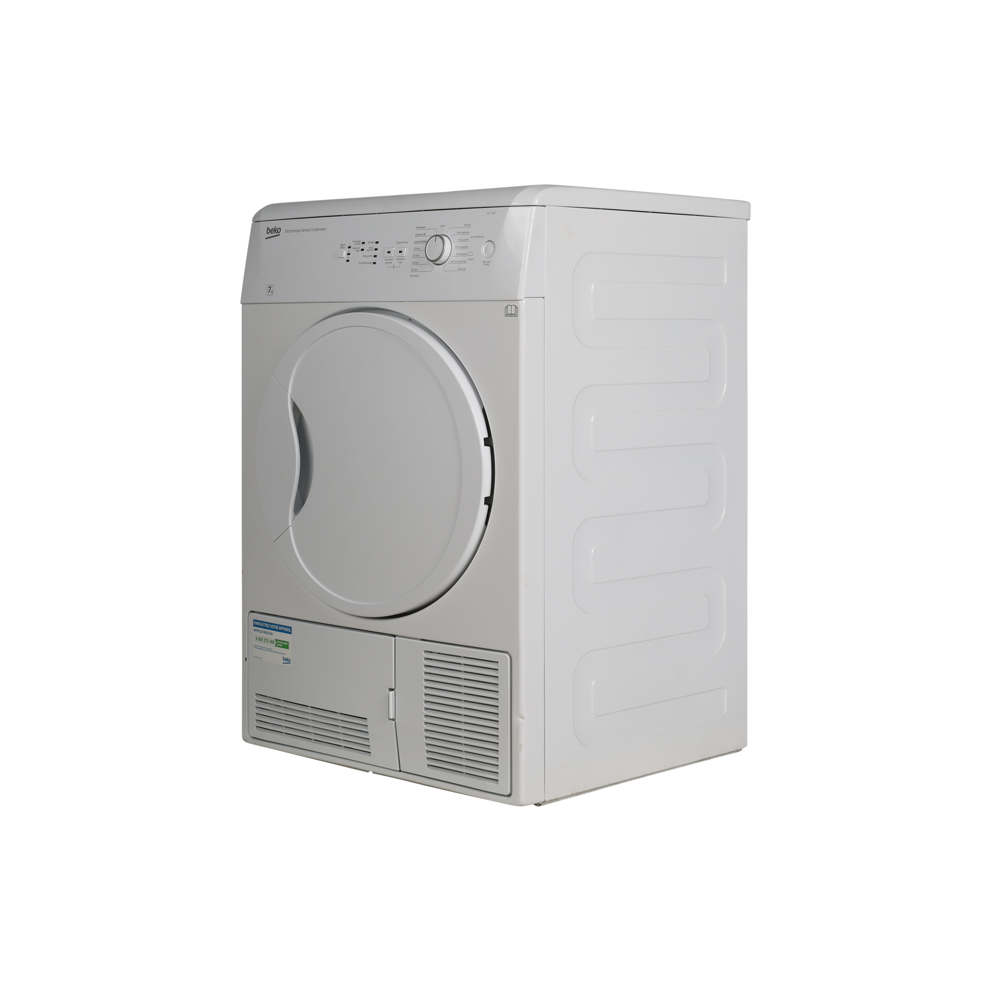 Seche-Linge Condensation 7 kg Reconditionné BEKO DC7132 : vue du côté gauche