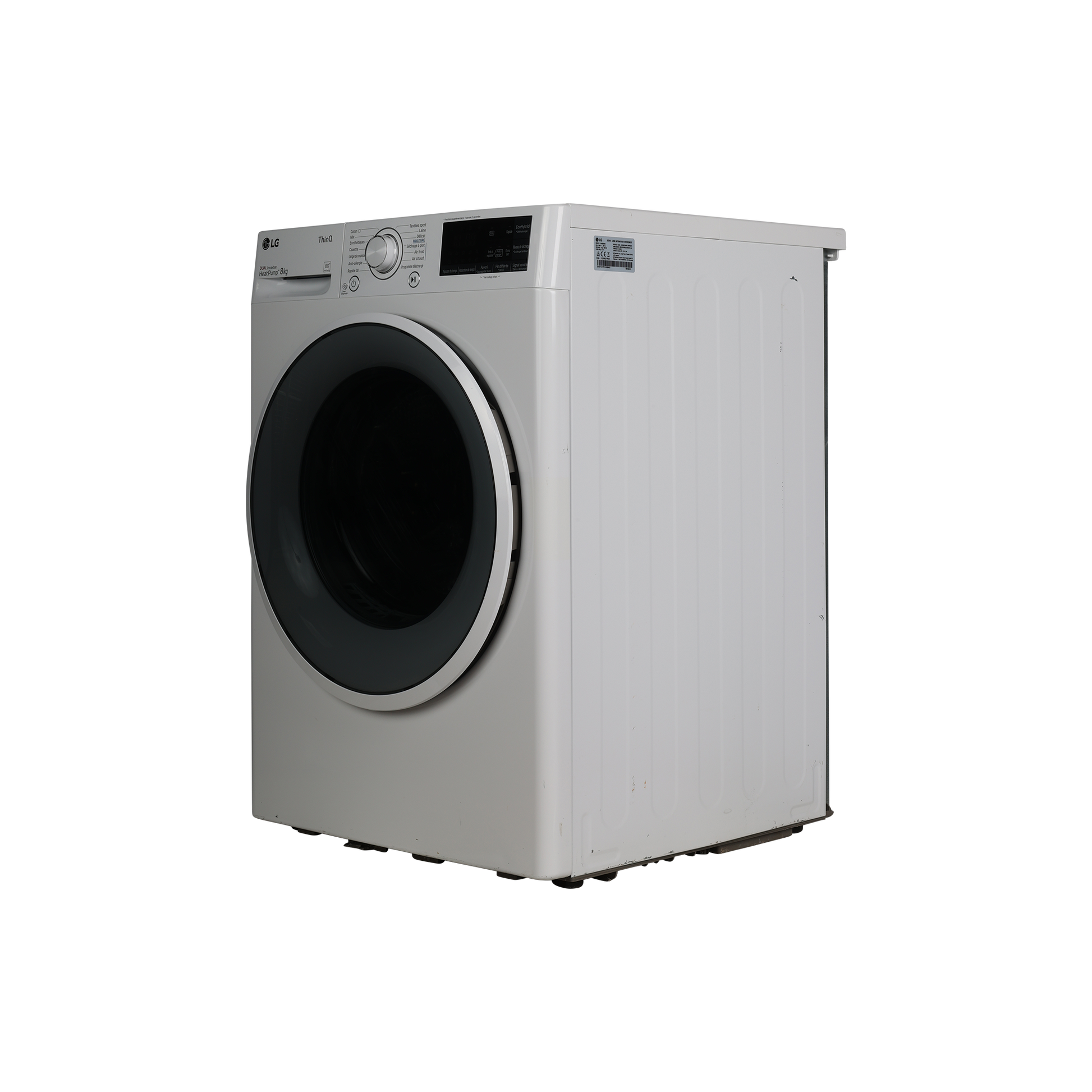 Seche-Linge Pompe À Chaleur 8 kg Reconditionné LG RH8030WH : vue du côté gauche
