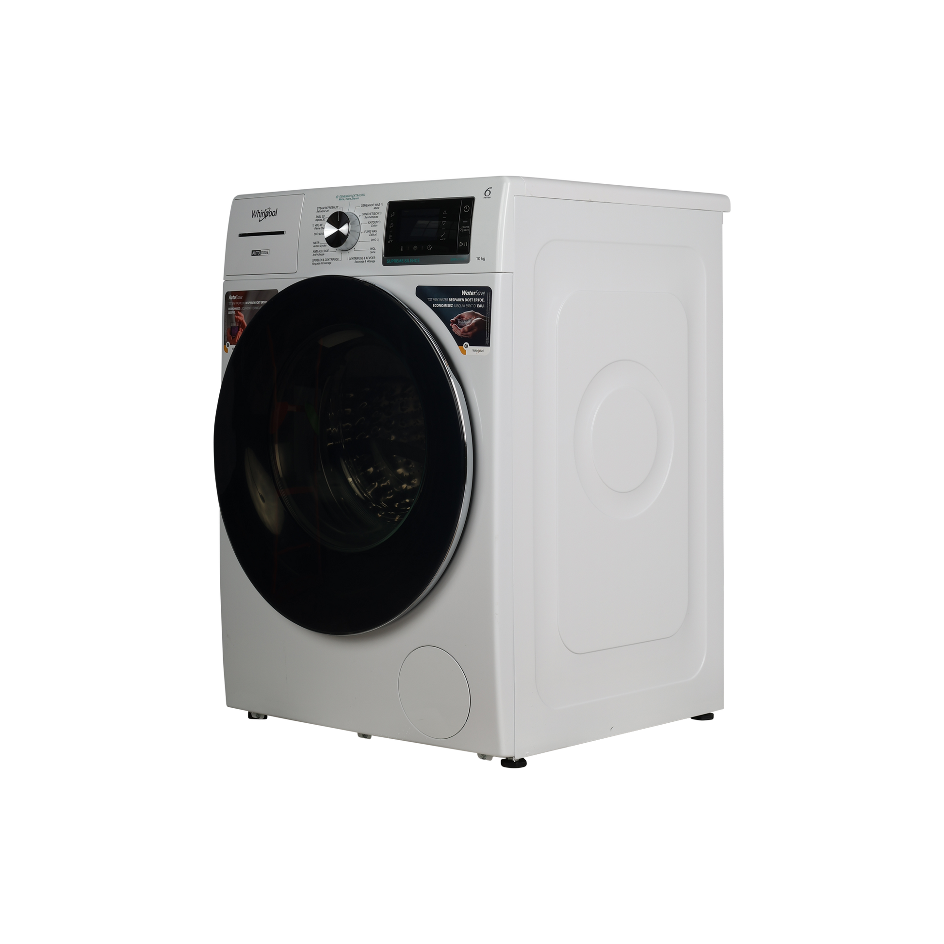 Lave-Linge Hublot 10 kg Reconditionné WHIRLPOOL W8 W046WRBE : vue du côté droit