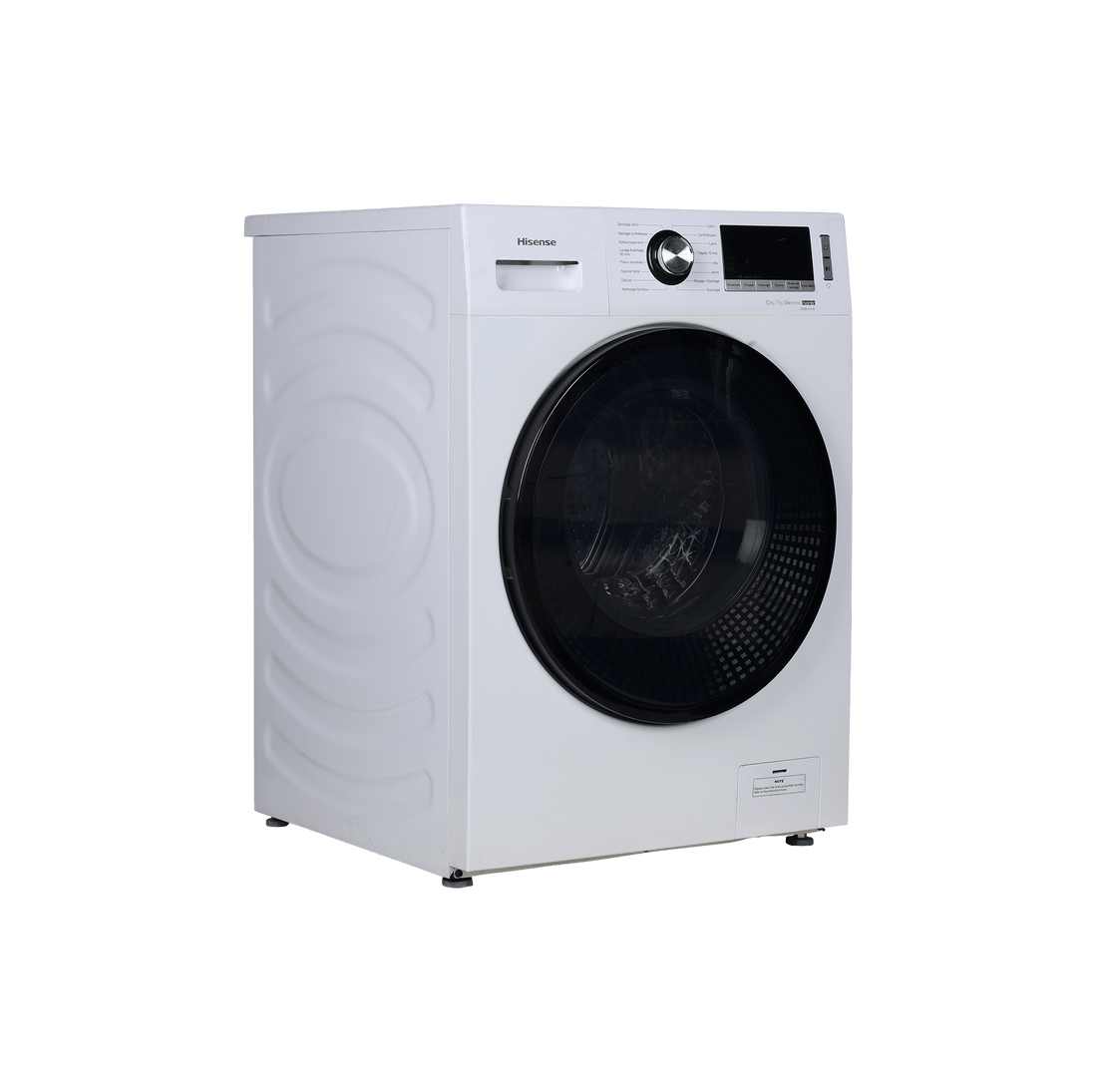 Lave-Linge Sechant 10 kg Reconditionné HISENSE WDBL1014V : vue du côté droit