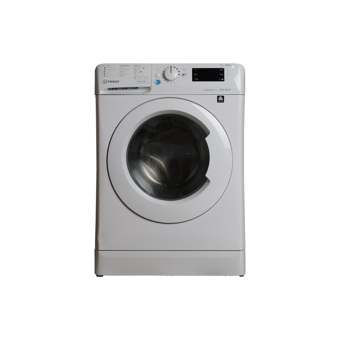 Lave-Linge Hublot 9 kg Reconditionné INDESIT BWDE91285XWFRN : vue de face