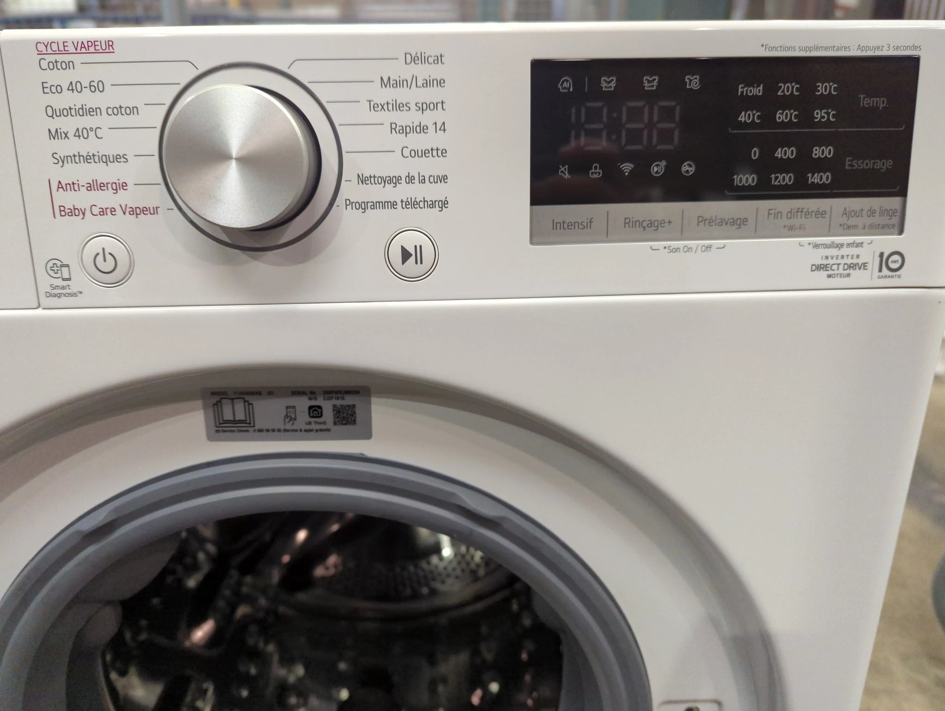 Lave-Linge Hublot 10.5 kg Reconditionné LG F14V40WHS