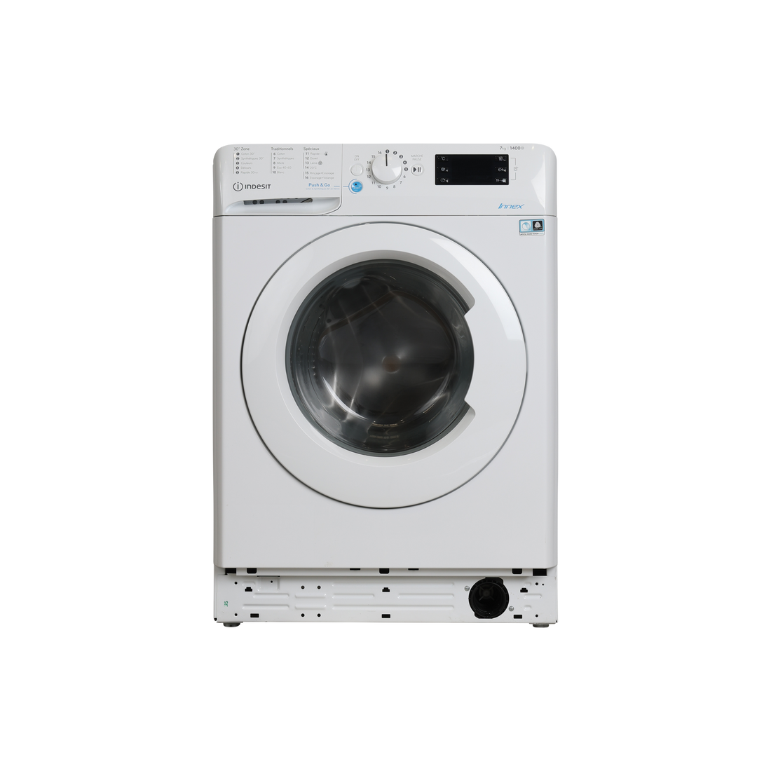 Lave-Linge Hublot 7 kg Reconditionné INDESIT BWE71452XWFRN : vue de face