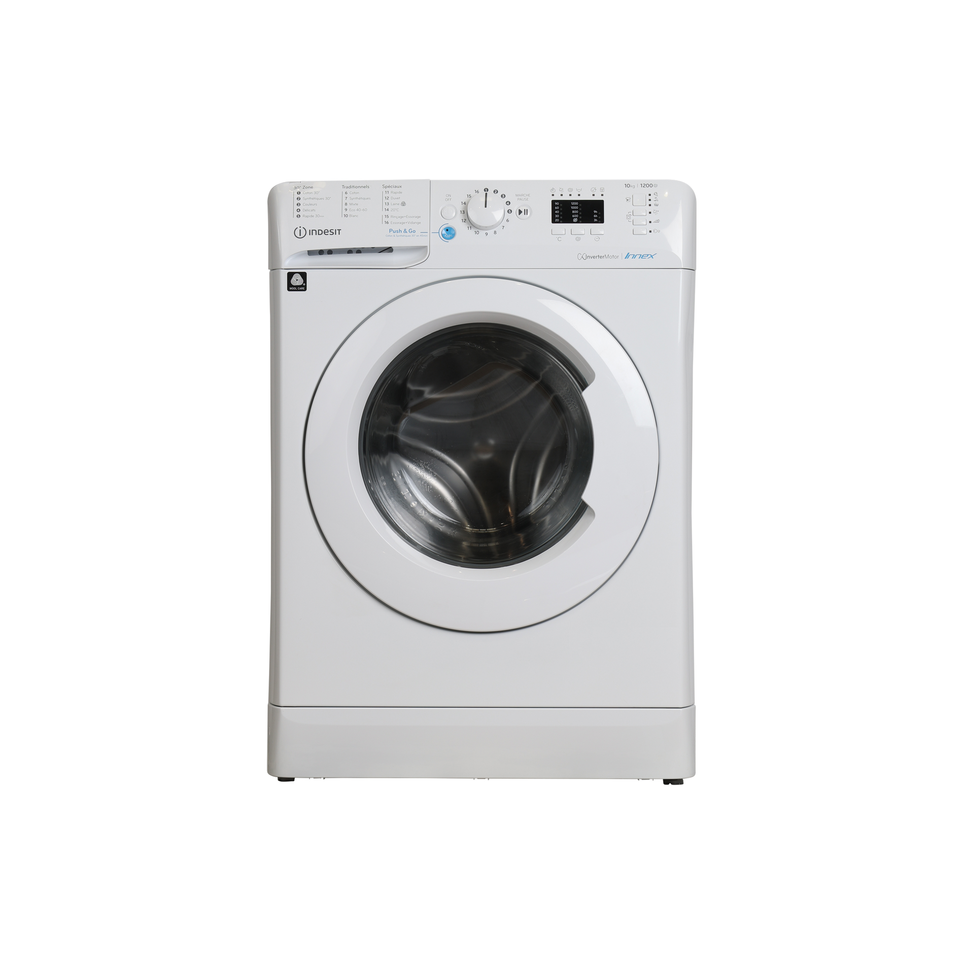 Lave-Linge Hublot 10 kg Reconditionné INDESIT BWA101283XWFRN : vue de face