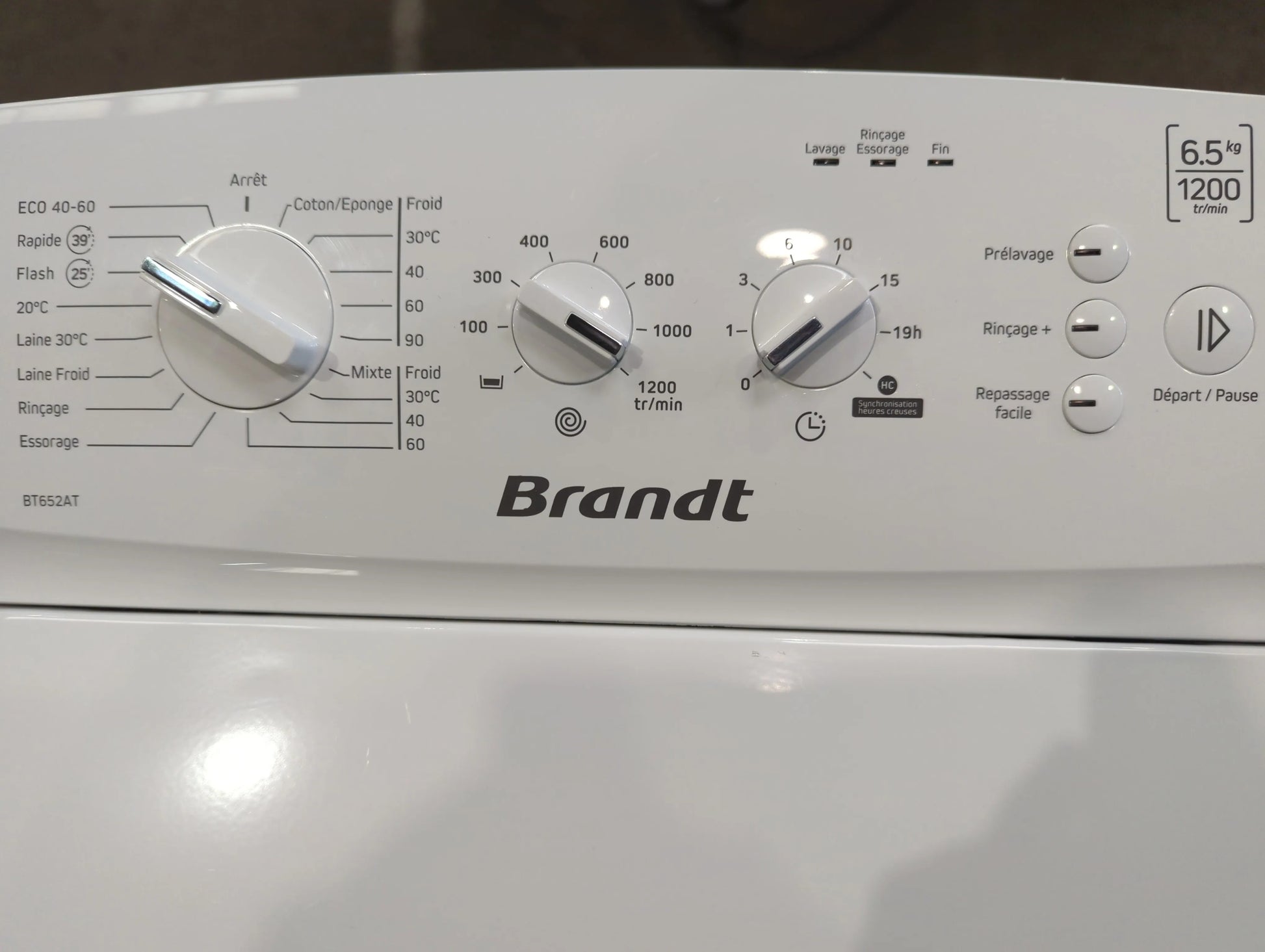 Lave-Linge Top 6.5 kg Reconditionné BRANDT BT652AT