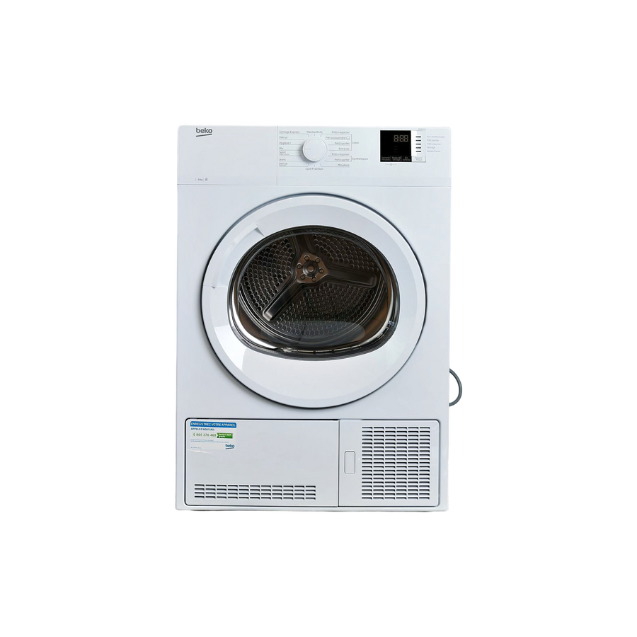 Seche-Linge Condensation 8 kg Reconditionné BEKO DCB816W : vue de face