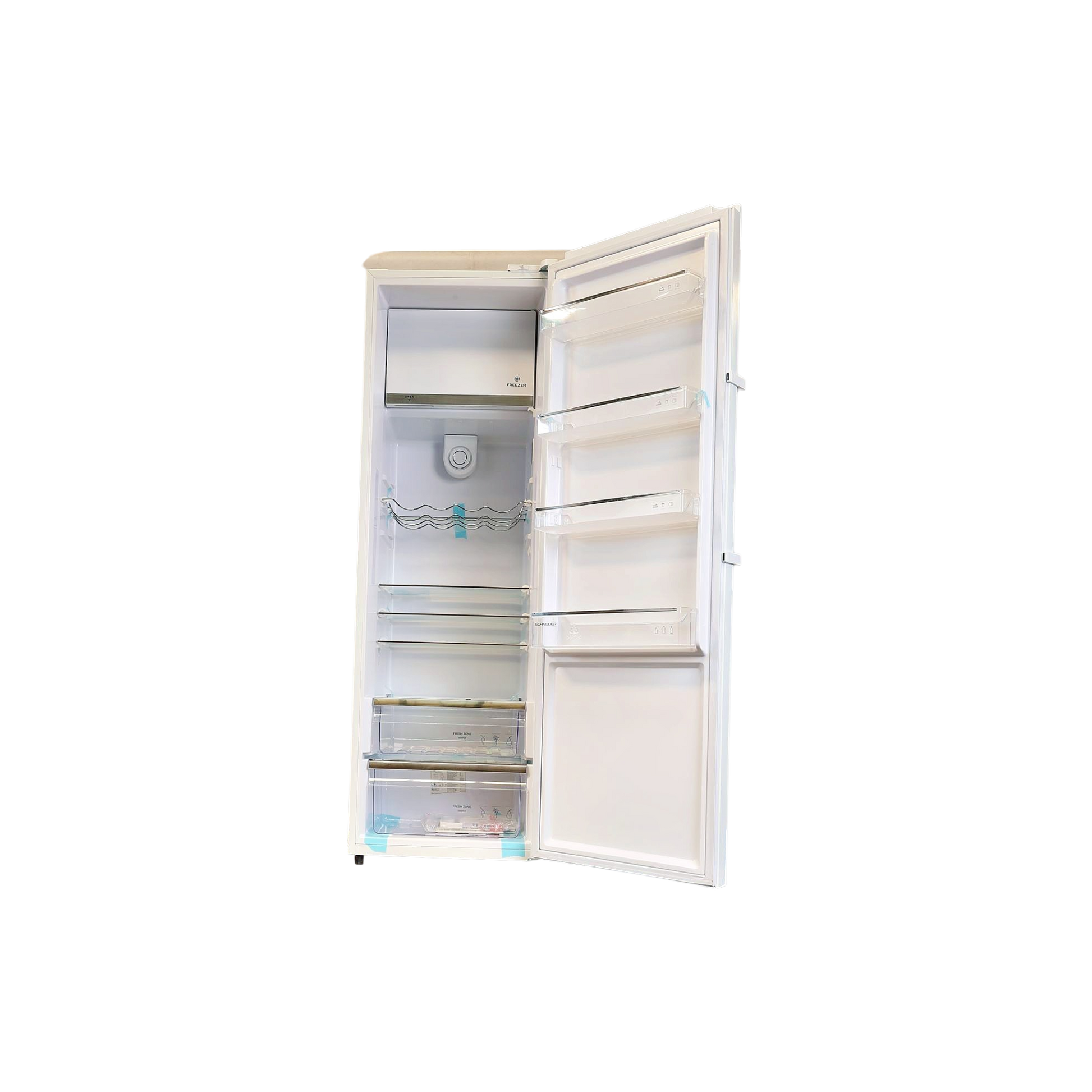 Réfrigérateur Une Porte 330 L Reconditionné SCHNEIDER SCODF335W : vue de l'intérieur