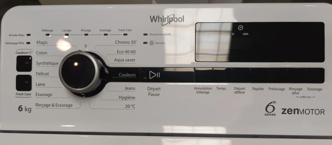 Lave-Linge Top 6 kg Reconditionné WHIRLPOOL ZEN TDLRBX6252BSFR/N