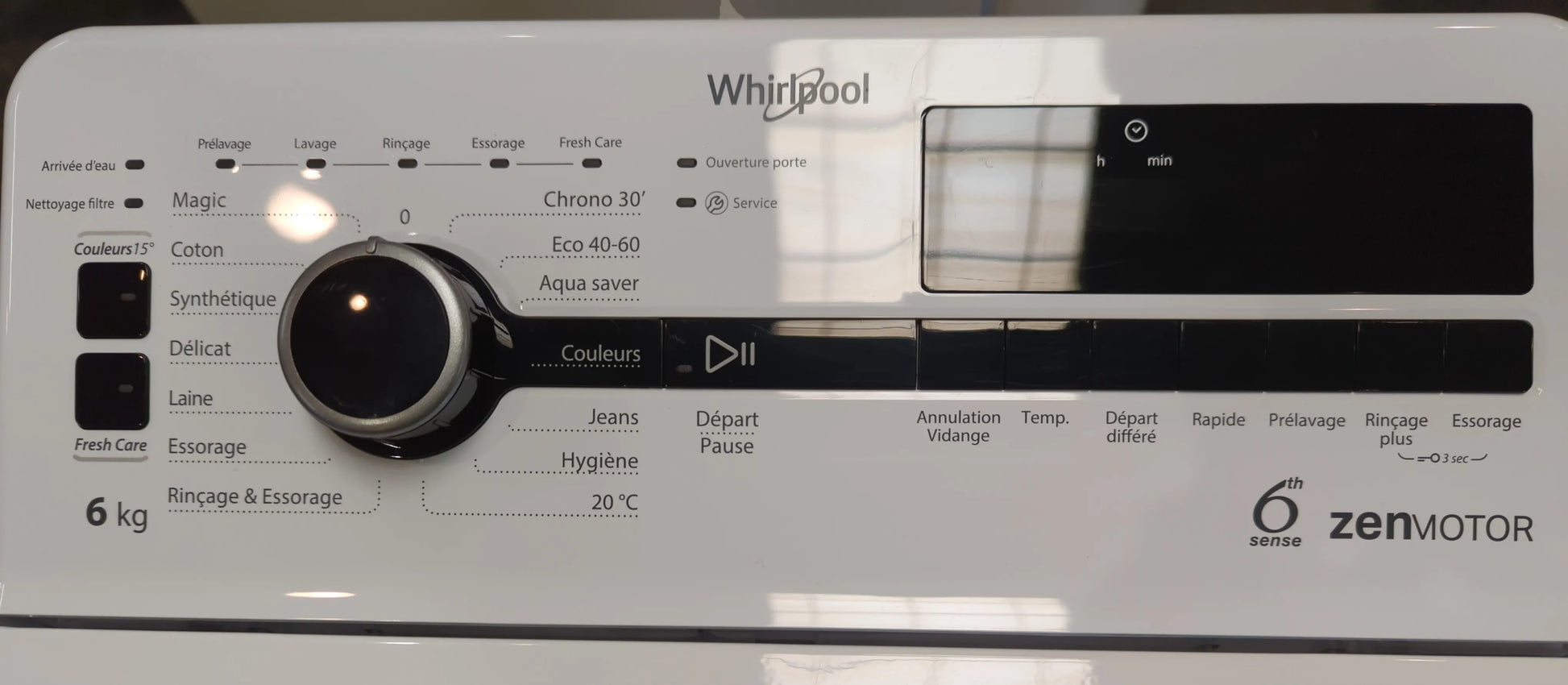 Lave-Linge Top 6 kg Reconditionné WHIRLPOOL ZEN TDLRBX6252BSFR/N