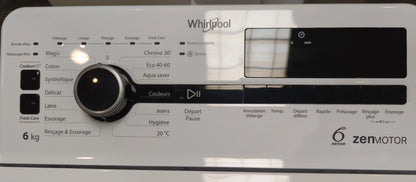 Lave-Linge Top 6 kg Reconditionné WHIRLPOOL ZEN TDLRBX6252BSFR/N
