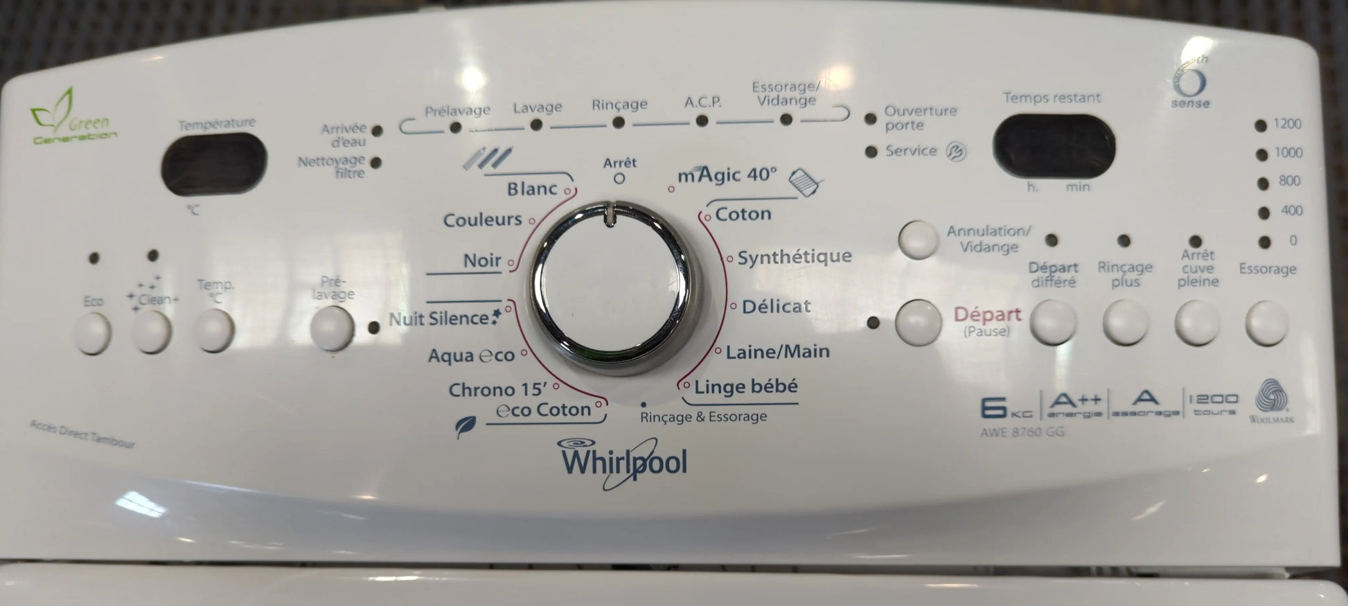 Lave-Linge Top 6 kg Reconditionné WHIRLPOOL AWE 8760 GG
