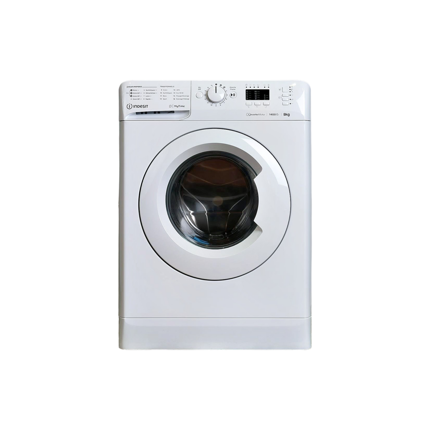 Lave-Linge Hublot 8 kg Reconditionné INDESIT MTWA81495WFR : vue de face