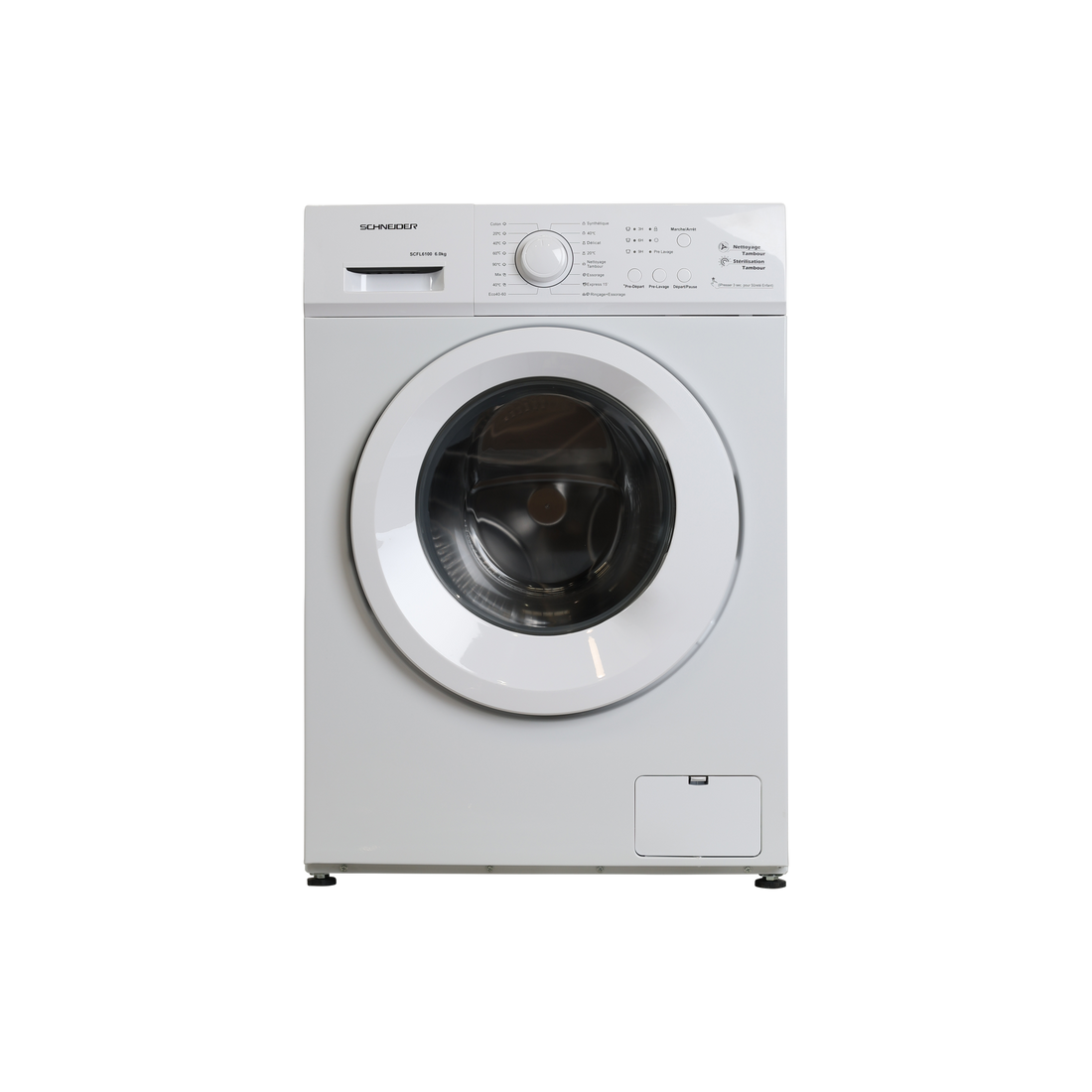 Lave-Linge Hublot 6 kg Reconditionné SCHNEIDER SCFL6100 : vue de face